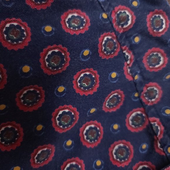 Vtg Catalina Mens Large Blue Red Floral Dots Long Sleeve Button Up Shirt - Picture 6 of 14